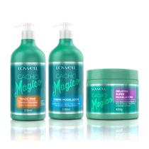 Cacho Mágico Shampoo + Creme Modelador 500 ml + Gelatina Super Modeladora 450 g Lowell