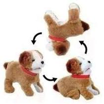 Cachorrinho Brinquedo De Pelúcia Pula Anda Late Da Cambalhota