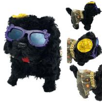 Cachorrinho Brinquedo Pelucia Pilha Colorido Late C/ óculos