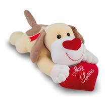 Cachorrinho De Pelúcia Com Coração Dhomini 55cm Cachorrinho De Pelúcia Com Coração Dhomini 55cm