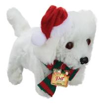 Cachorrinho Natalino Decoração Enfeite Com Som e Movimento
