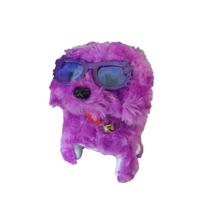 Cachorrinho Pelúcia Anda Late Cachorro Estiloso De Óculos com pilhas