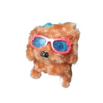 Cachorrinho Pelúcia Anda Late Cachorro Estiloso De Óculos com pilhas