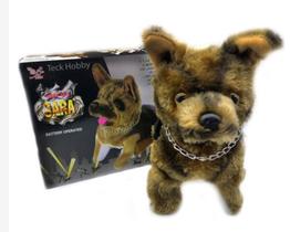 Cachorrinho Pelúcia Pula Anda Late Cambalhota Policial