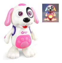 Cachorrinho Pet Menina Robo Som Luz E Movimento Rosa