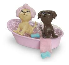 Cachorrinhos de Brinquedo Mini Pets da Barbie Hora do Banho Licenciado - Pupee Brinquedos