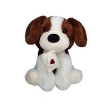 Cachorro Basset de Pelúcia com Carta coração Namorados