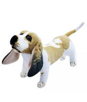 Cachorro Basset Hound Realista Em Pé 40cm Pelúcia Fofy Toy - Fofytoys