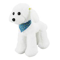 Cachorro Branco Poodle Bandana 23cm - Pelúcia