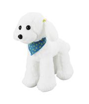 Cachorro Branco Poodle Bandana 30Cm - Pelúcia
