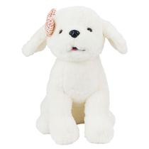 Cachorro Branco Sentado Laço 28cm - Pelúcia Cachorro Branco Sentado Laço 28cm - Pelúcia