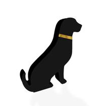 Cachorro Coleira Em Mdf Decoryou - Ref 316 Preto