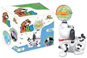 Cachorro de Brinquedo Com Bola Giratória Luzes Vibrantes e Som