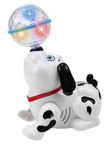 Cachorro de Brinquedo Gira Bolinha Com Som e Luzes Coloridas