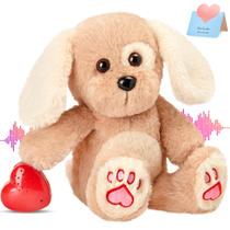 Cachorro de pelúcia CozyWorld Heartbeat Puppy com gravador de voz