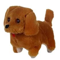 Cachorro de Pelúcia Dog Toy Late e Anda Marrom Art Brink 3+
