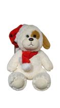 Cachorro de Pelúcia Natalino Presente Natal Fofo Gorro 20cm