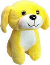 Cachorro De Pelúcia Olho Com Brilho 17Cms - Amarelo - Tuka Toy