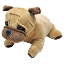 Cachorro De Pelúcia Pug Marrom 28 Cm Comprimento
