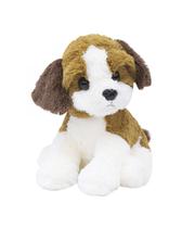 Cachorro Filhote Sentado Marrom Com Branco 29cm Cachorro Filhote Sentado Marrom Com Branco 29cm
