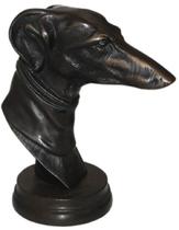 Cachorro Galgo Em Bronze Oxidado Estatueta Estátua Cão Decoração - Wilmil