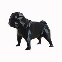 Cachorro Geométrico Decorativo - Pug Em Pé 16cm