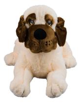 Cachorro Mastiff Inglês De Pelúcia Deitado 45 Cm Cor Branco - Fofy Toys
