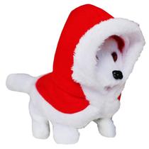 Cachorro Musical Pelúcia Natal 13 cm - Roupa Papai Noel - Breeza Natal