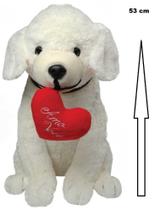 Cachorro Pelúcia Grande Labrador Com Coração 53cm Lovely Toys