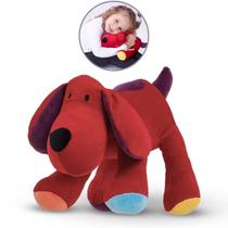 Cachorro Pelúcia Infantil Antialérgico Macio Fofinho Greg Vermelho Brinquedo Criança