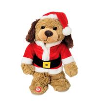 Cachorro Pelúcia Musical e Movimento Roqueiro Natal 30cm We Will Rock You - E Christmas