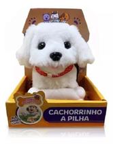 Cachorro Playfull Pets Branco Com Osso Anda e Late - Toyng Cachorro Playfull Pets Branco Com Osso Anda e Late - Toyng