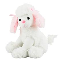 Cachorro Poodle Branco Sentado 27cm - Pelúcia