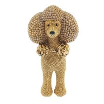Cachorro Poodle Strass 18cm em Resina Brascontinental