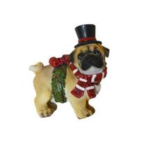 Cachorro Pug Cartola 18X16cm