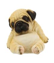 Cachorro Pug ou Bulldog Francês Dormindo 12cm Animais Resina