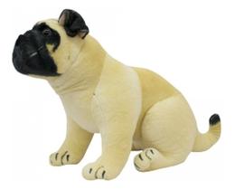 Cachorro Pug Sentado Realista 42cm - Pelúcia