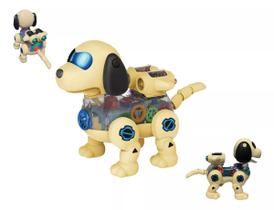 Cachorro Robô Infantil Com Sons E Luzes Divertido Cor Bege Cachorro Robô Infantil Com Sons E Luzes Divertido Cor Bege