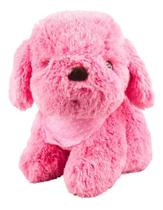 Cachorro Rosa Sentado Pano Pescoço 22cm - Pelúcia