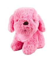 Cachorro Rosa Sentado Pano Pescoço 22cm - Pelúcia