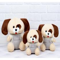 Cachorro sapeca macacão - pelucia com 3 pçs