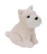 Cachorro Schnauzer De Pelúcia Branco 21 Cm Sentado Fofy Toys