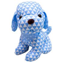 Cachorro Sentado Pano Azul 29cm - Pelúcia Cachorro Sentado Pano Azul 29cm - Pelúcia