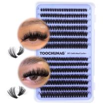 Cachos de cílios TOOCHUNAG Fluffy 60D+80D D Curl 10-18 mm 280 unidades Cachos de cílios TOOCHUNAG Fluffy 60D+80D D Curl 10-18 mm 280 unidades