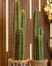 Cacto Artificial Premium 85cm com 3 Galhos para Decoração de Interiores - Sem Vaso Cacto Artificial Premium 85cm com 3 Galhos para Decoração de Interiores - Sem Vaso