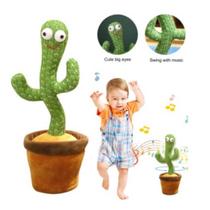 Cacto Dançante de Pelucia, Cactus com Musica, 33 Cm, Repete as Falas da Criança Dança e Toca Musicas