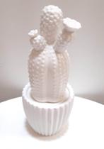 Cacto decor. cerâmica norton branco 21 cm de altura