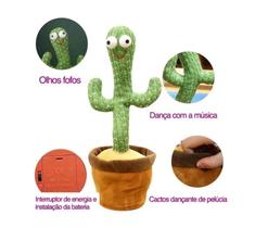 Cacto Falante que dança Brinquedo Toca Música Repete a Fala