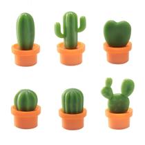 Cactus geladeira adesivos planta verde fivela magnética adesivos magnéticos 6 pc