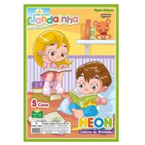 Cad.erno criativo colore neon lumi a4 5c 50fl 75g jandaia